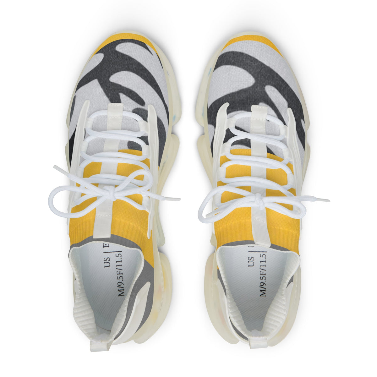 Men's Camo Yellow Mesh Sneakers – Lightweight Athletic Casual Shoes