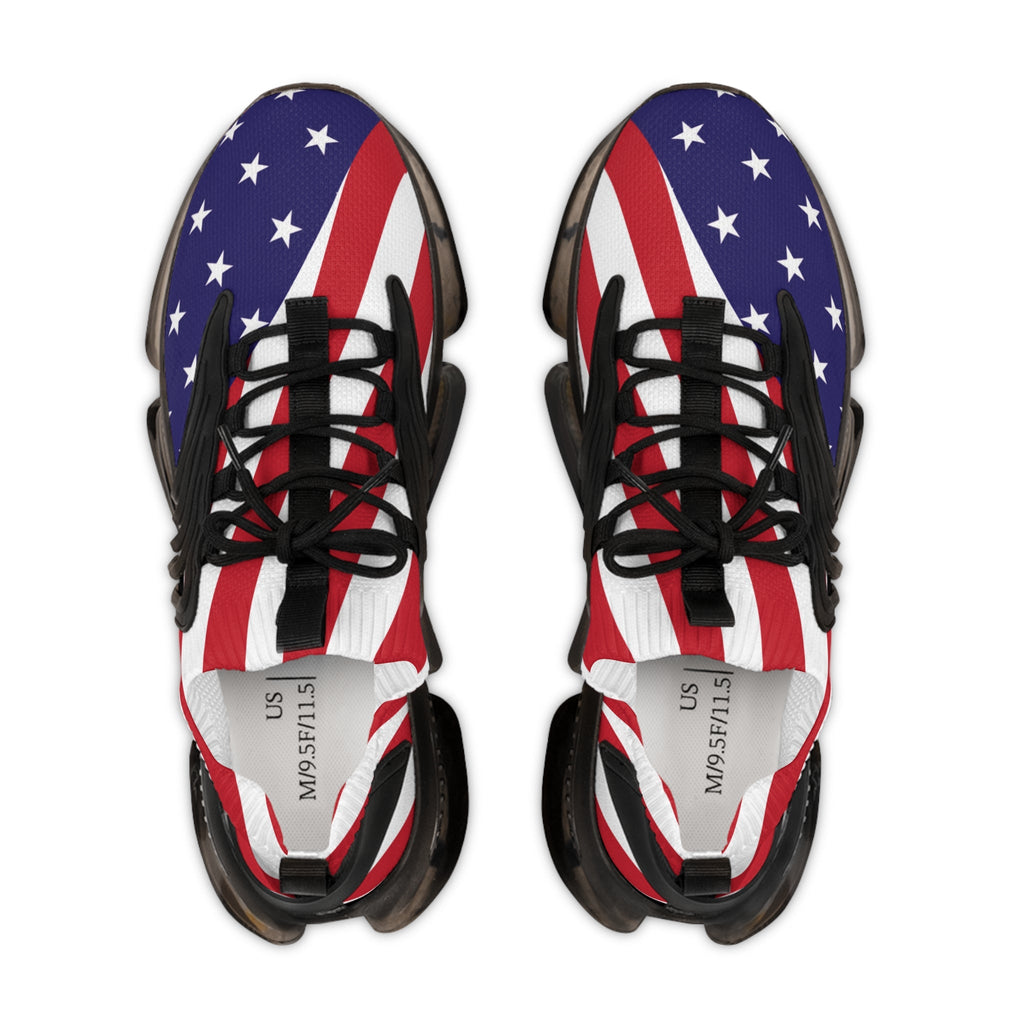 Flag Shoes Men's Mesh Sneakers - USA Flag Running Shoes, Sporty Footwear, Casual Sneakers, Independence Day Gift, Active Lifestyle