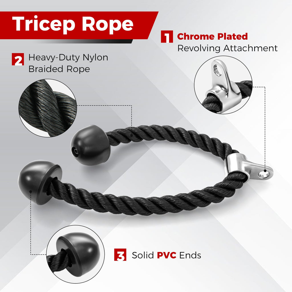 4-Piece Cable Machine Attachment Set for Home Gym