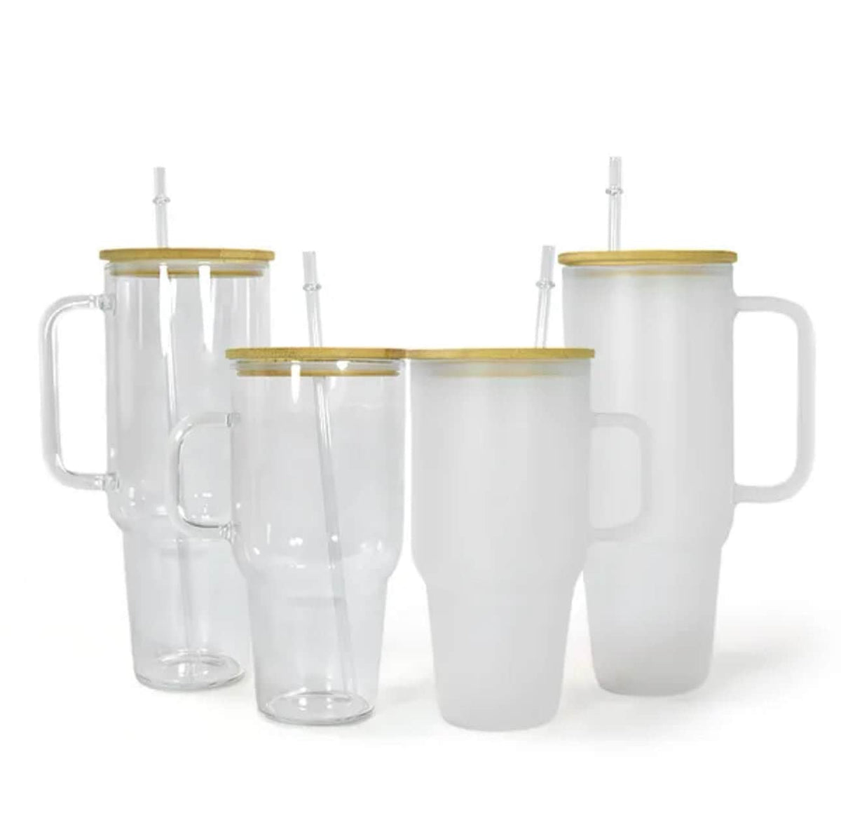32oz or 40oz Sublimation Glass Tumbler with Lid and Straw