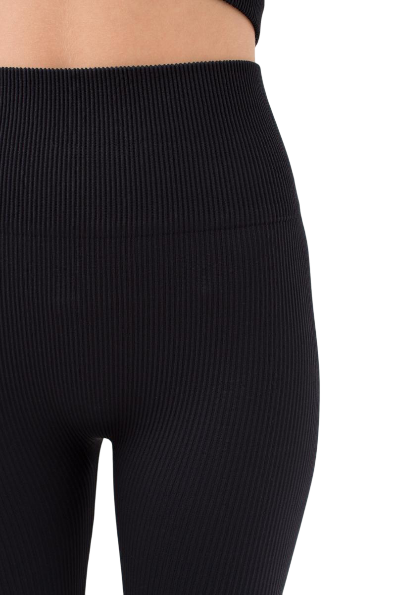 Seamless Ribbed High-Waisted Push-Up Leggings for Women - Yoga, Workout, Gym, and Casual Wear