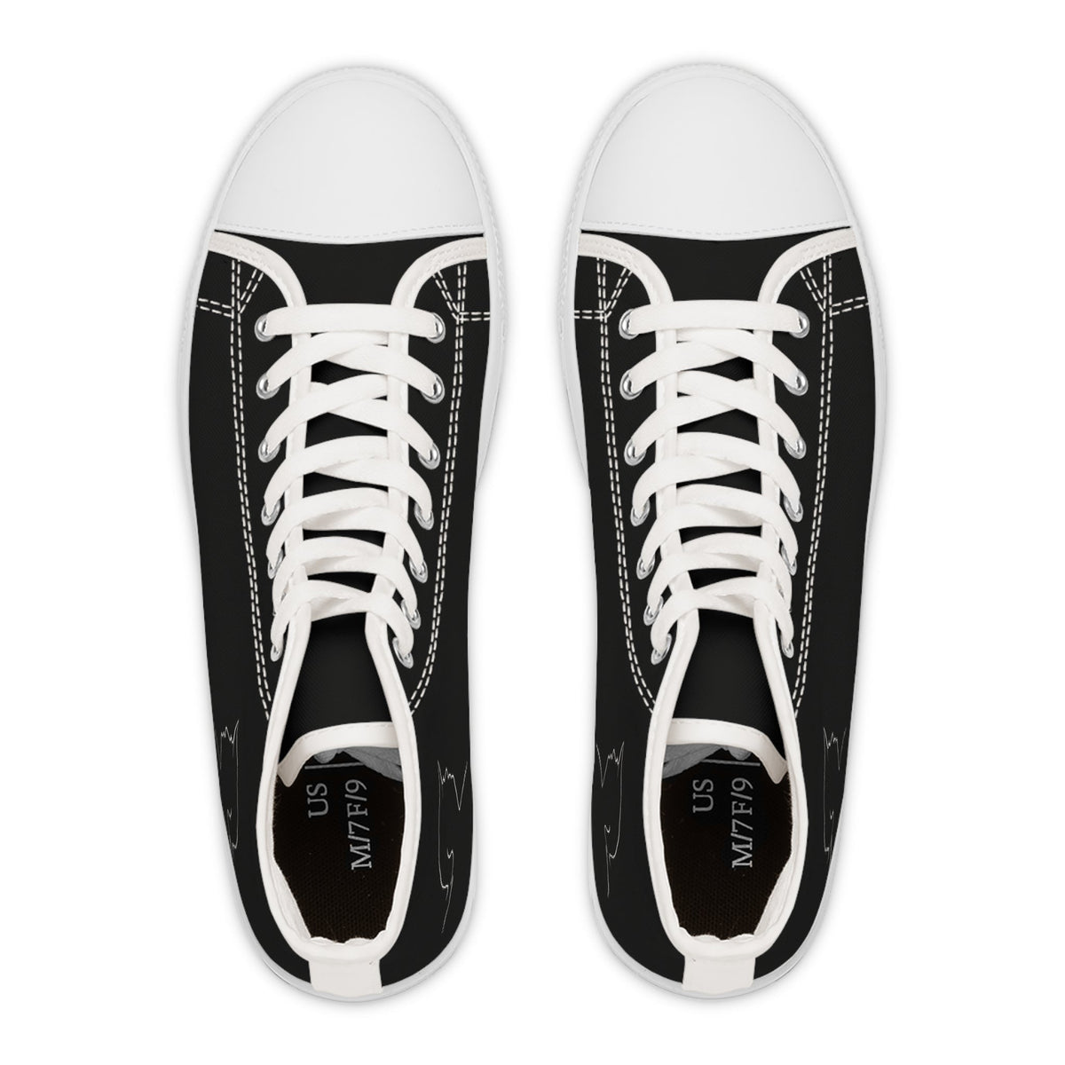 Women’s Black High-Top Sneakers – Political Parody Statement Shoes