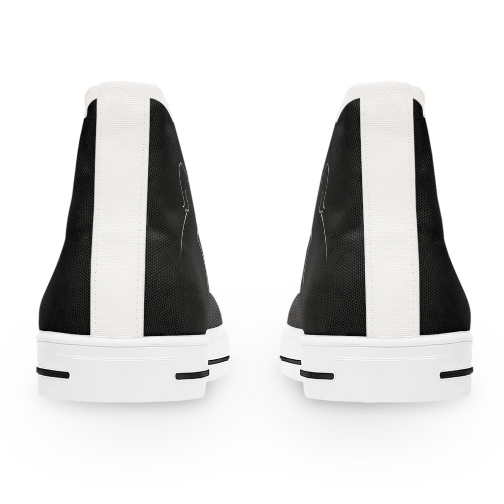 Women’s Black High-Top Sneakers – Political Parody Statement Shoes